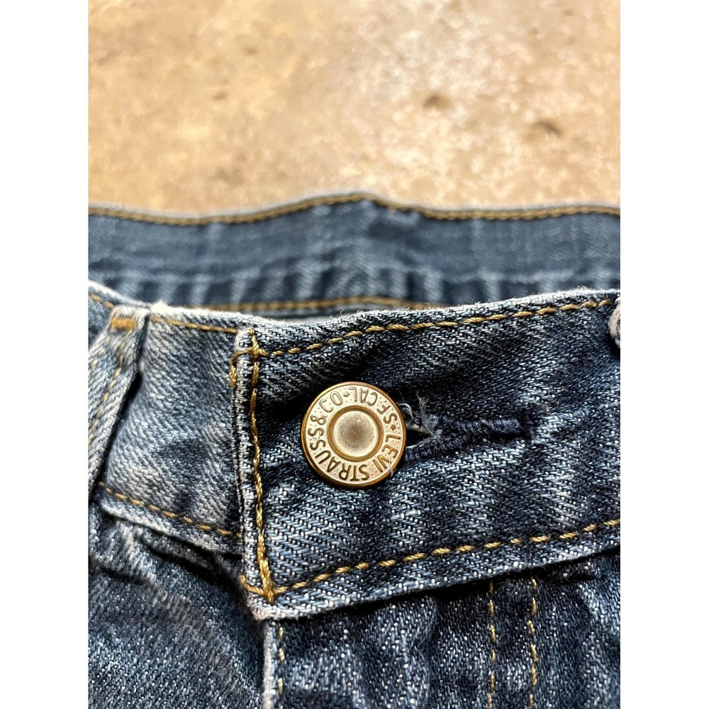 Levi's 514 Regular Straight Fit Jeans Mens 35x34 Blue Denim Dark Wash Mid Rise - Picture 5 of 16